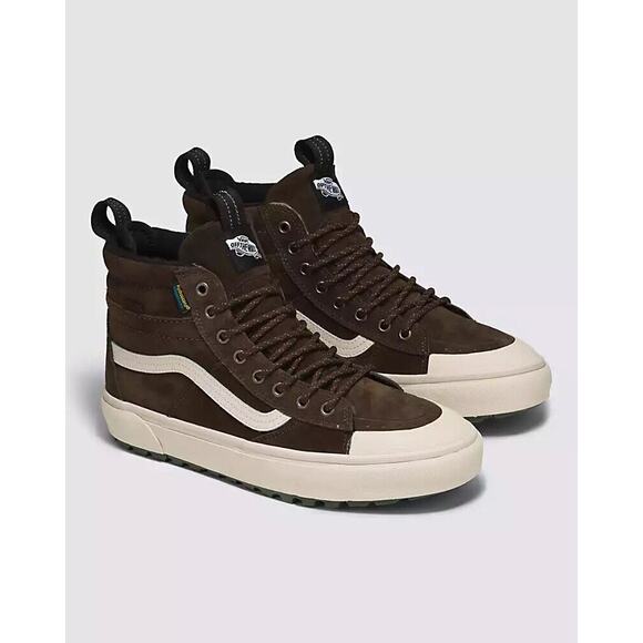 New VANS Sk8-Hi High Top Sneakers Brown Suede Cap Toe Lace...